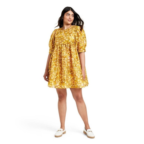 Kika Vargas | Dresses | Mum Floral Puff Sleeve Mini Dress Kika Vargas X  Target Gold X | Poshmark